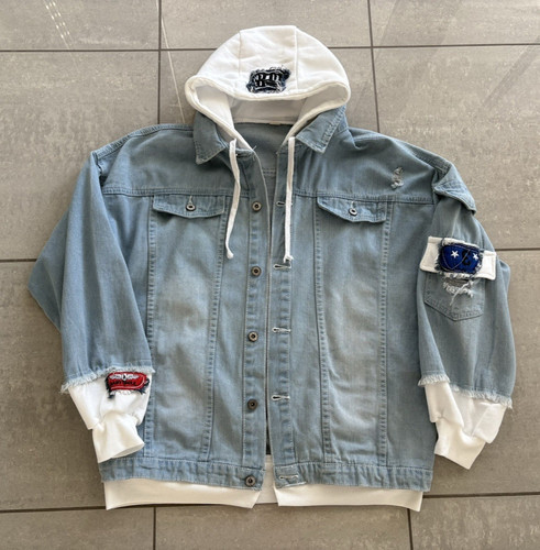 Jugendl herren jeansjacke mit - herren-jeansjacke,